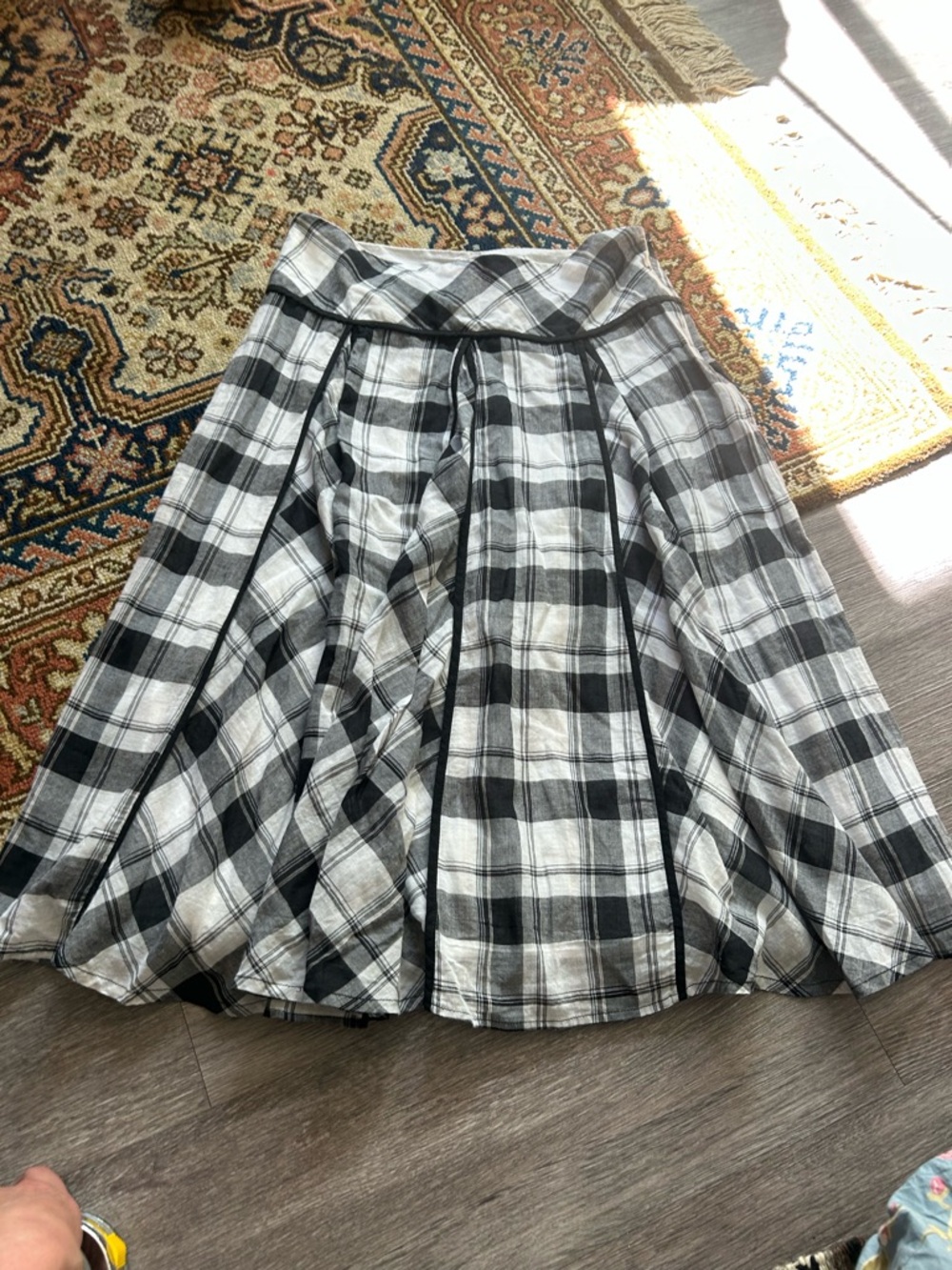 Sunny Leigh Black & White Plaid Circle Skirt